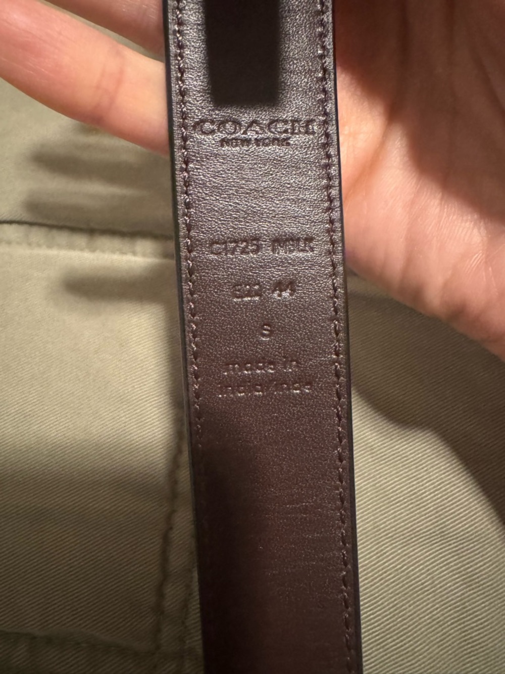 Coach Belt Buckle on Black Strap - Picture 2 of 3